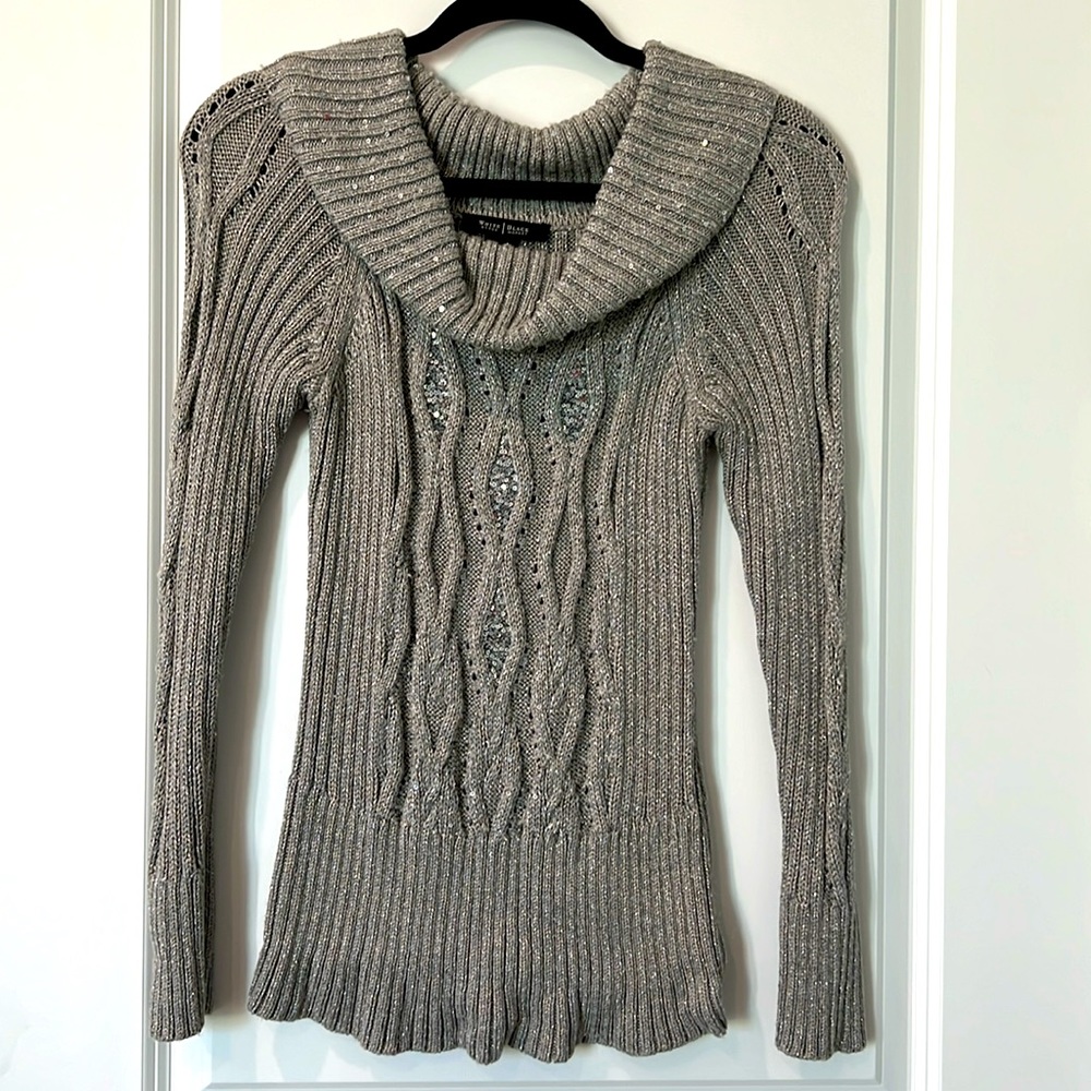 White House/Black Market turtle neck sequin sweater